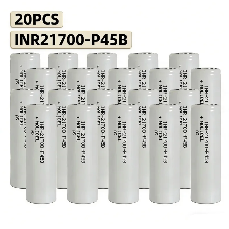 Premium INR 21700 P45B 4500mAh 3.7V 10C High Power Discharge Large Capacity Rechargeable Battery with Nickel Sheet & Wire