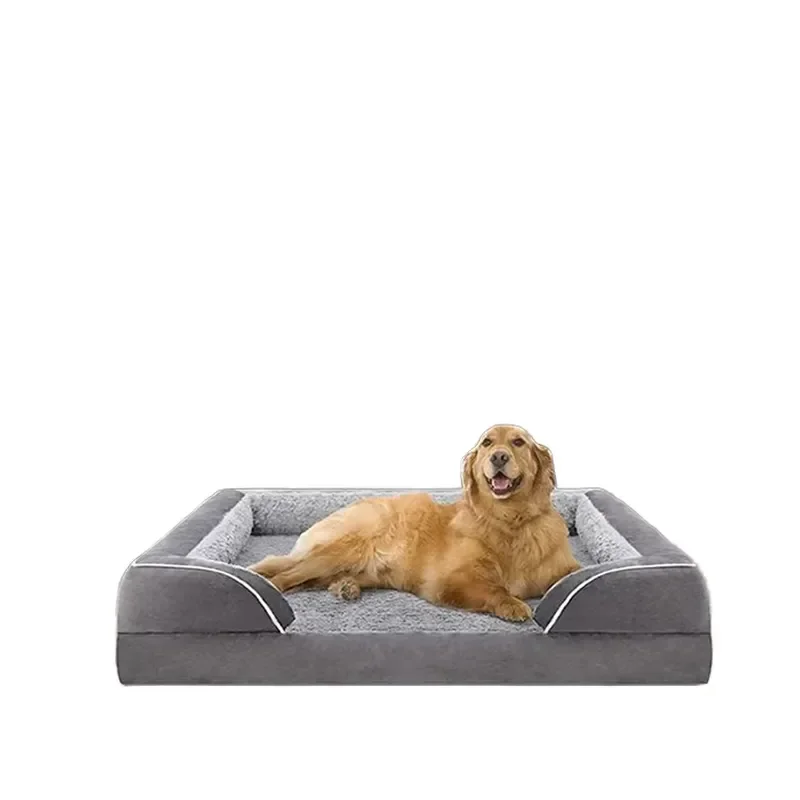 Custom Rectangular Memory Foam Pet Bed Orthopedic Anti Pressure Dog Kennel Cushion Modern Simple Funny Cat Pillow Factory