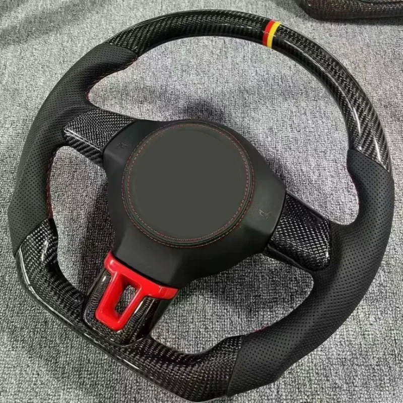 High quality ization Car Accessories Leather Carbon Fiber Steering Wheel for Golf 6 MK6 GTi Passat B7 B8 Steering Wheel view 3