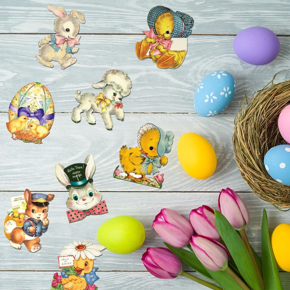 25PCS Cute Easter Bunny Eggs Stickers for Planner, Journal, Scrapbook, Phone and Laptop, DIY Card Making Craft Decoration