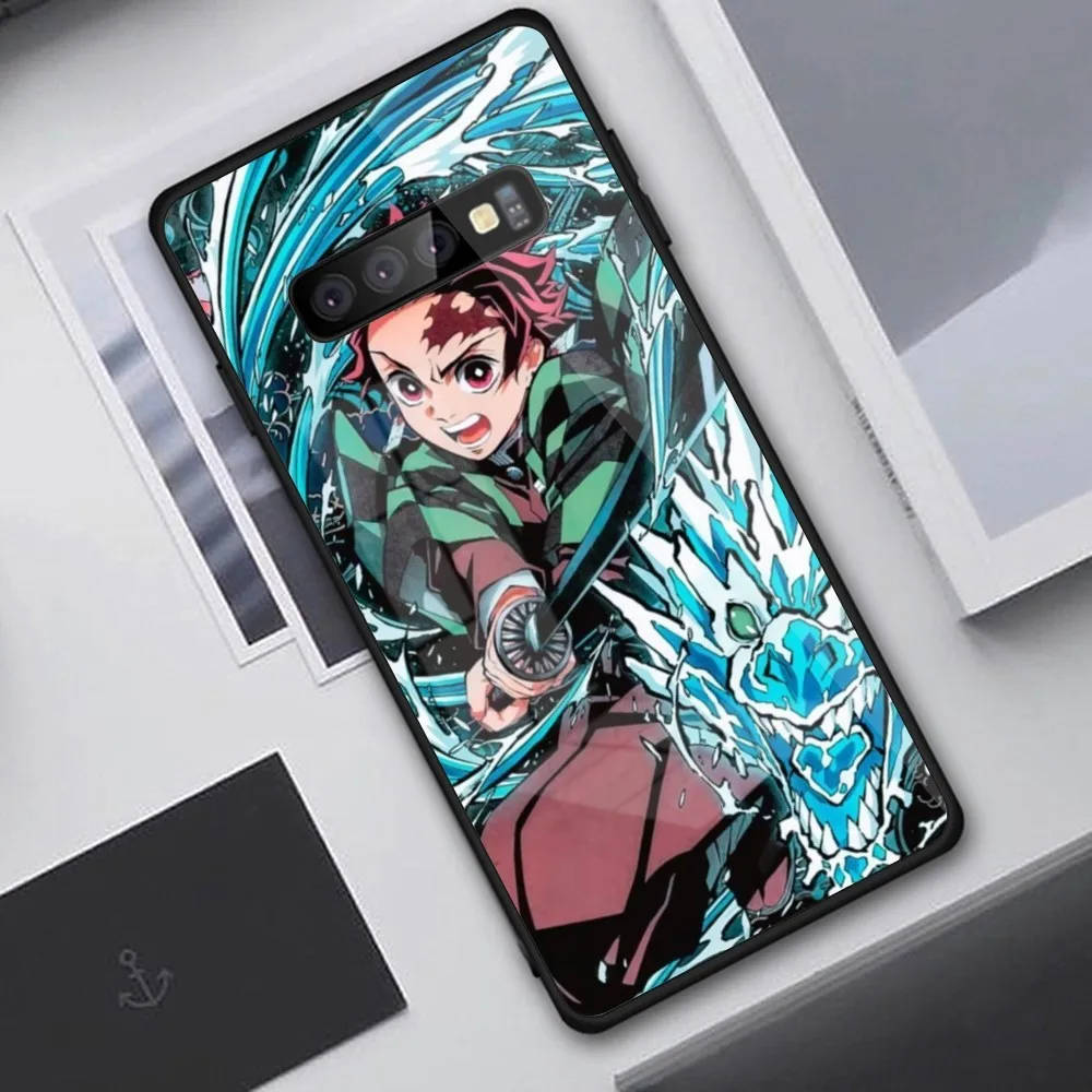 Demon Slayer Tanjiro Mobile Phone Case for Samung S23 S22 S21 Pro Ultra A13 A33 A53 NOTE 20 PC Glass Phone Cover Funda