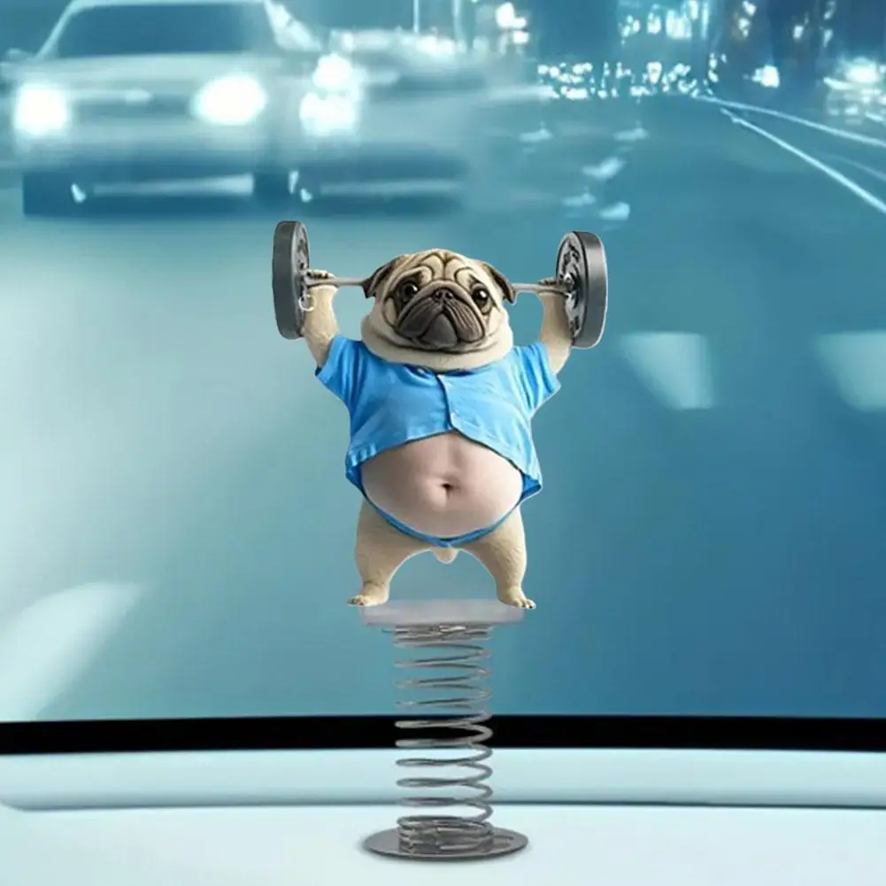 Lovely Dog Acrylic Spring Shaking Head Ornaments Car Cute 2D Accessories Dashboard Shaped Funny Toy Decorations N4F7