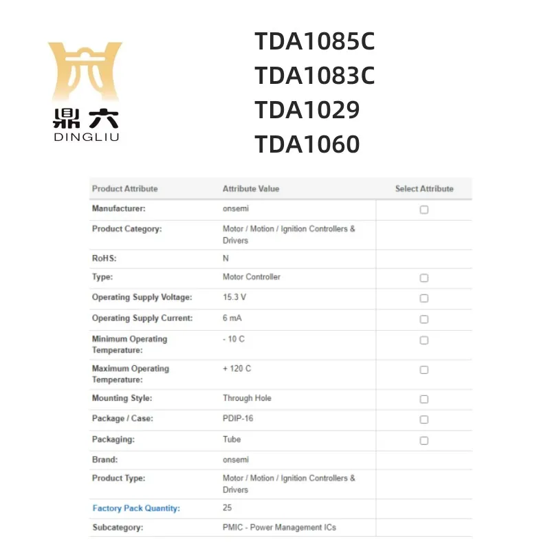 TDA1085C TDA1083C TDA1029 TDA1060 Controllers  Drivers  PDIP-16