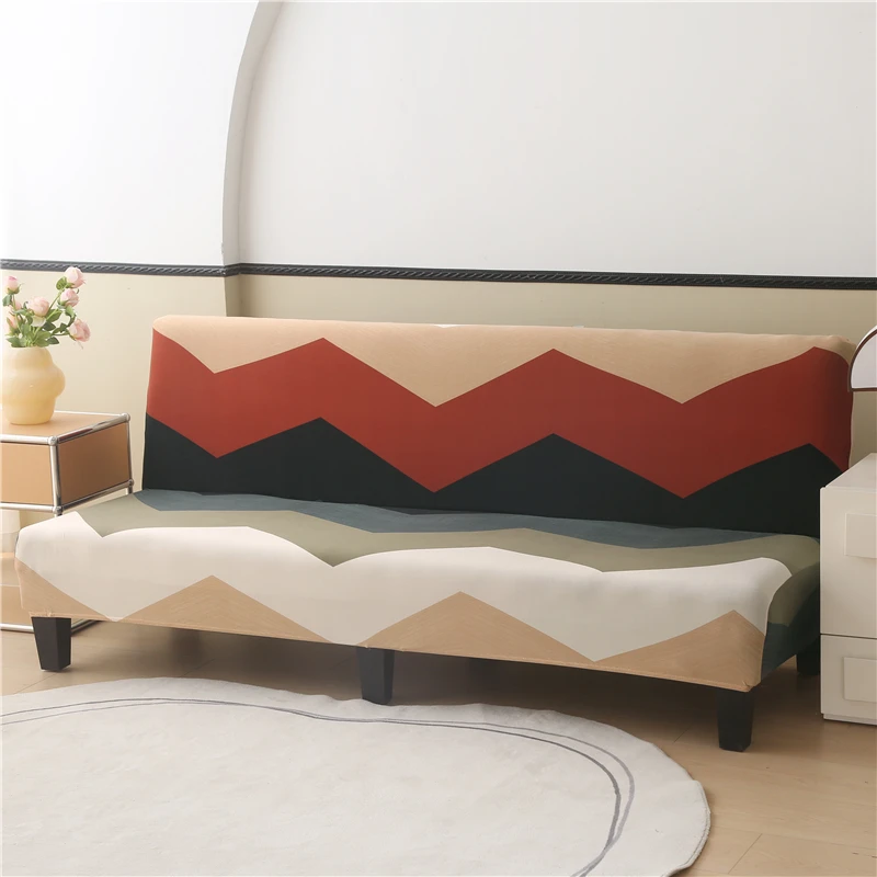 folding sofa bed cover sofa covers spandex stretch elastic material double seat cover slipcovers for living room geometric print