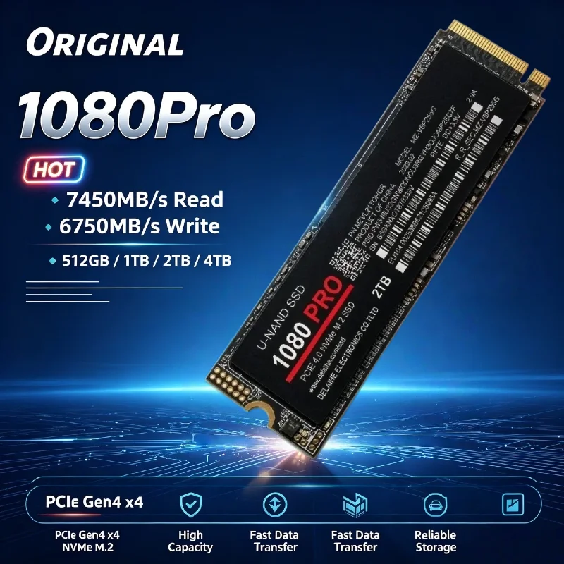 2026 Original 1080PRO M2 2280 NGFF NVME SSD 500GB 1TB 2TB Internal Solid State Hard Disk Drive for Desktop Laptop Notebook PC