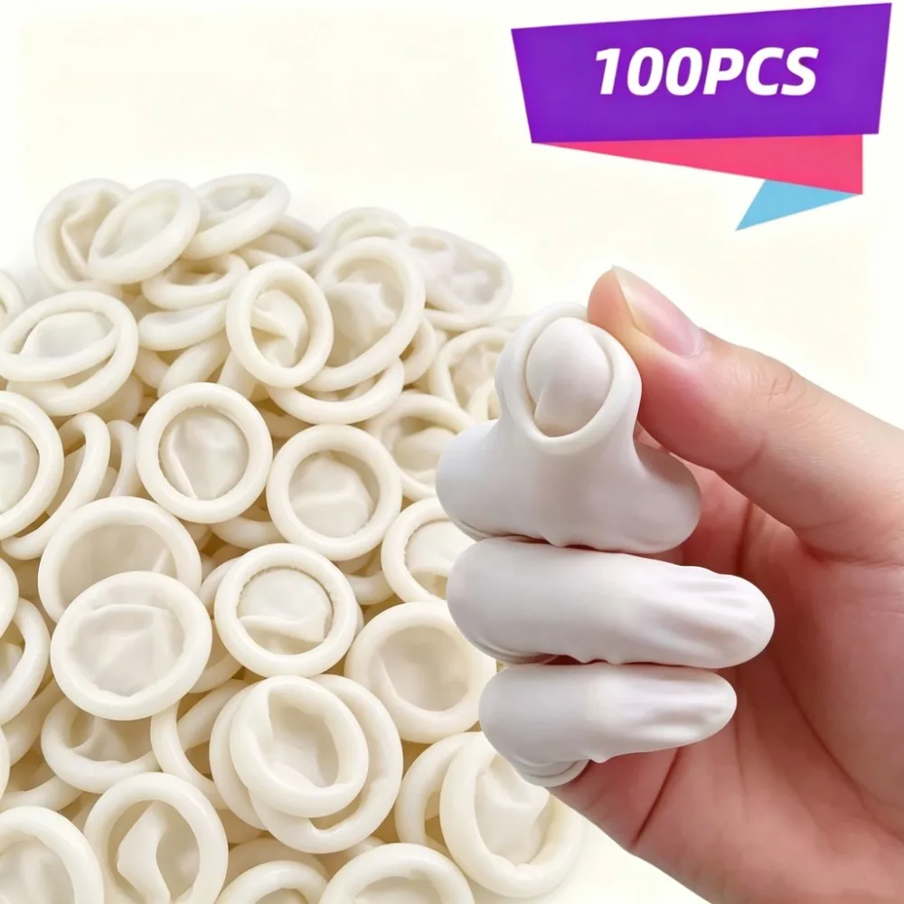 20/100PCS Disposable Anti-Static Latex Finger Cots, Non-slip Rubber Fingertip Sleeves Industrial Finger Protector