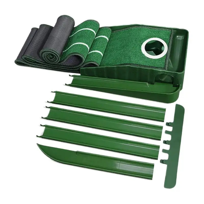 

Putting Mat Portable Putting Green Golf Practice Velvet Mat With Alignment Guides And Automatic Ball Return For Women And Men