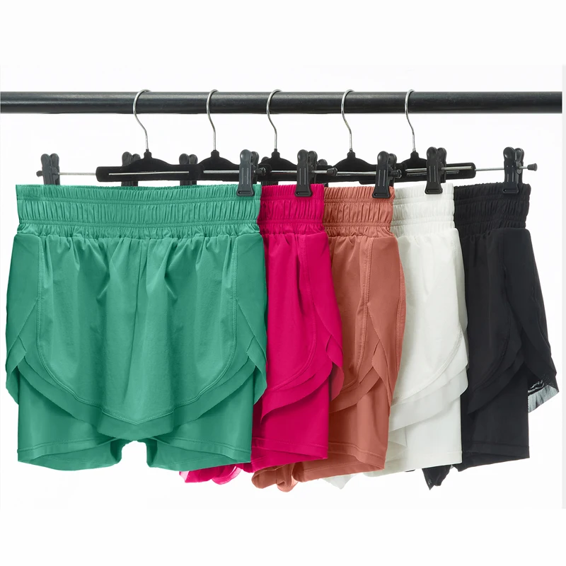 Frauen Zwei Stücke Fitness Yoga Set Sommer Einfarbig Kurze Sportswear Atmungsaktiv Schnell Trocknend Laufen Outdoor Anzug Turnhalle Kleidung – Detail 3