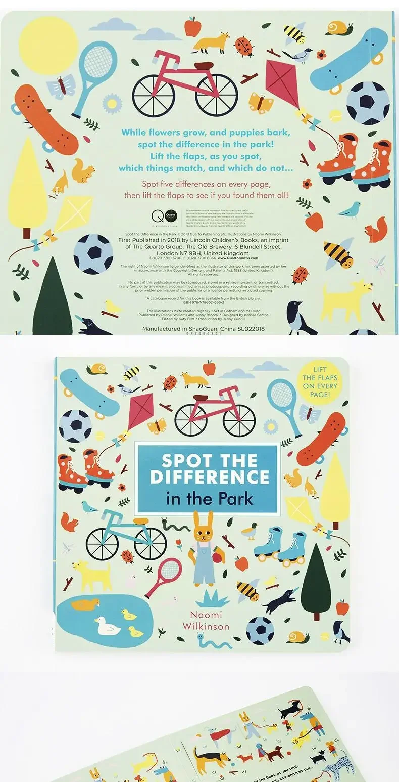 Spot the Difference In the Park, Children's books aged 3 4 5 6, English picture books, 9781786030993