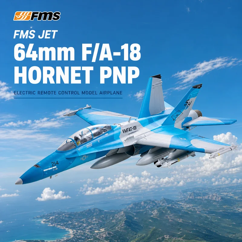 FMS EDF Jet 64mm F/A-18 Hornet PNP Electric Remote Control Simulation Fixed-Wing Aircraft Performance Model