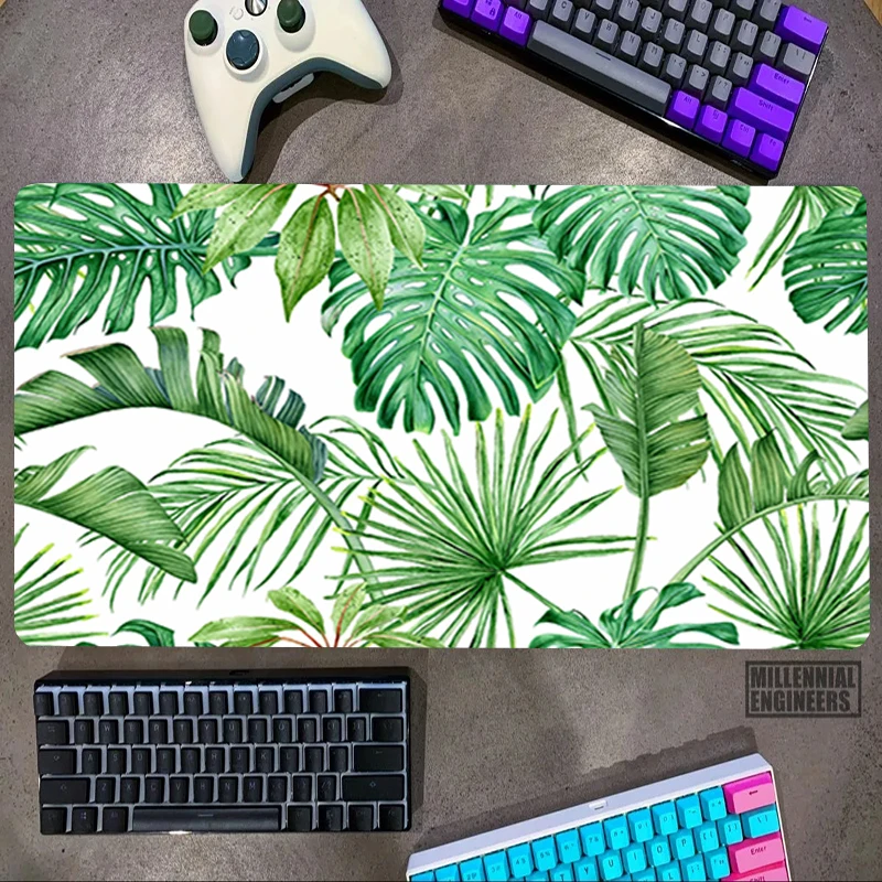 Palm Trees Leaf Mouse Mat Mause Pad Big Mousepepad Gaming Mats Office Accessories Keyboard Premium Mousepad Gamer Extended Desk