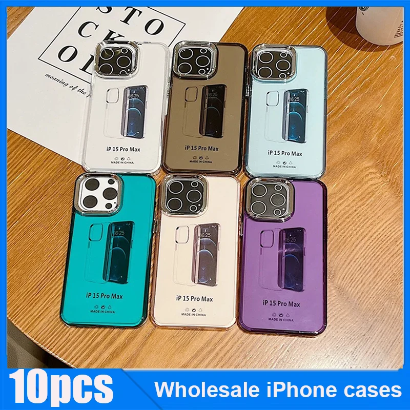 10PCS Electroplated Frame Drop Proof iPhone Case X XR 7 8 Plus Metal frame advanced sense iPhone 15 14 13 12 11 Pro Max DIY LOGO