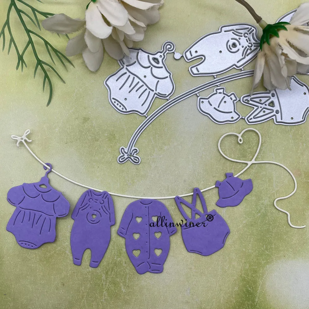 Baby Clothesline Metal Cutting Dies Stencils Die Cut for DIY Scrapbooking Album Paper Card Embossing