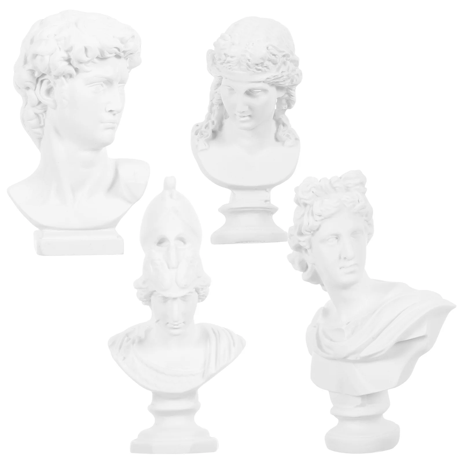 

4Pcs Mini Resin Statues Greek Mythology God Sculptures Decorative Art Sketching Home Office Table Accessories Renaissance