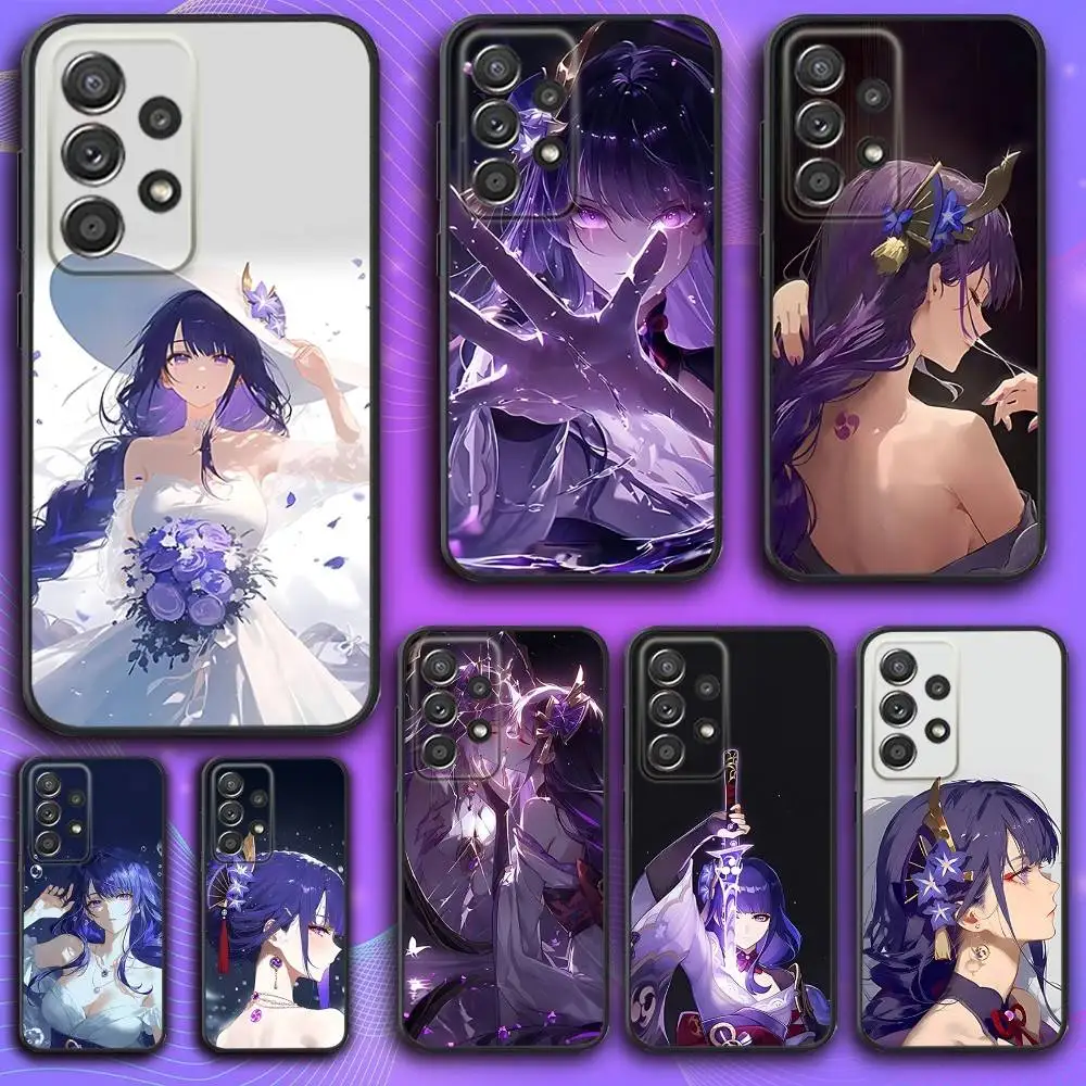 

Genshin R-Raiden Shogun Phone Case For Samsung S 25,24,23,22,30,21,10,9,Ultra,Plus,Lite,FE,4,5 G Soft Black Case