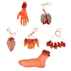 Juguetes difÃciles de piezas, piezas de cuerpo roto, accesorios de escena de Festival fantasma, decoraciÃģn de fiesta de Halloween, colgantes de pie de broma, decoraciÃģn de Casa Encantada, 6 uds.