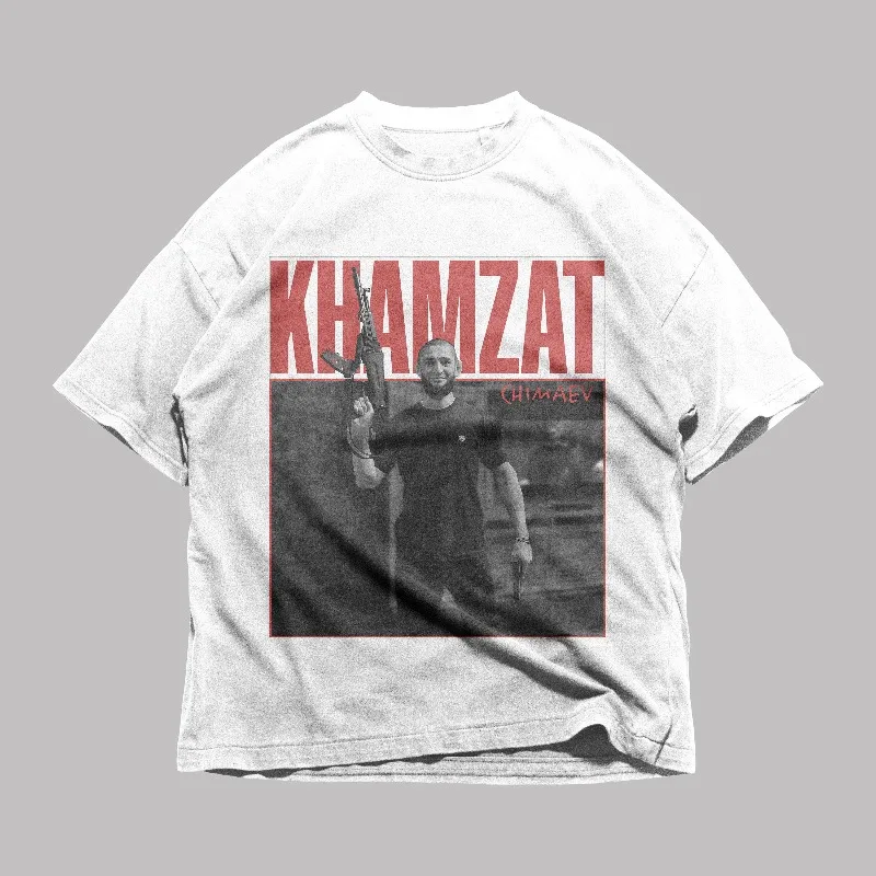 Khamzat Chimaev خمر 90s المحملة مختلط فنون الدفاع عن النفس للجنسين تي شيرت الرجال والنساء نفس الجولة الرقبة القطن تي شيرت