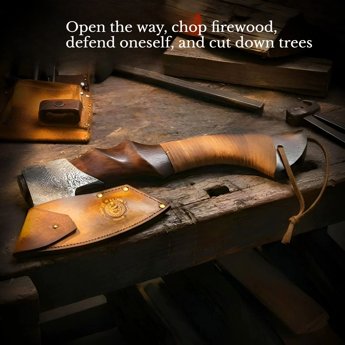 High Quality 65 Manganese Steel Multifunctional Tactical Axe Portable Outdoor Chopping Wood Camping Self-defense Tool