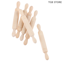 6Pcs/Set 1:12 Wood Rolling Pin Model Dollhouse Miniatures Kitchen Accessories