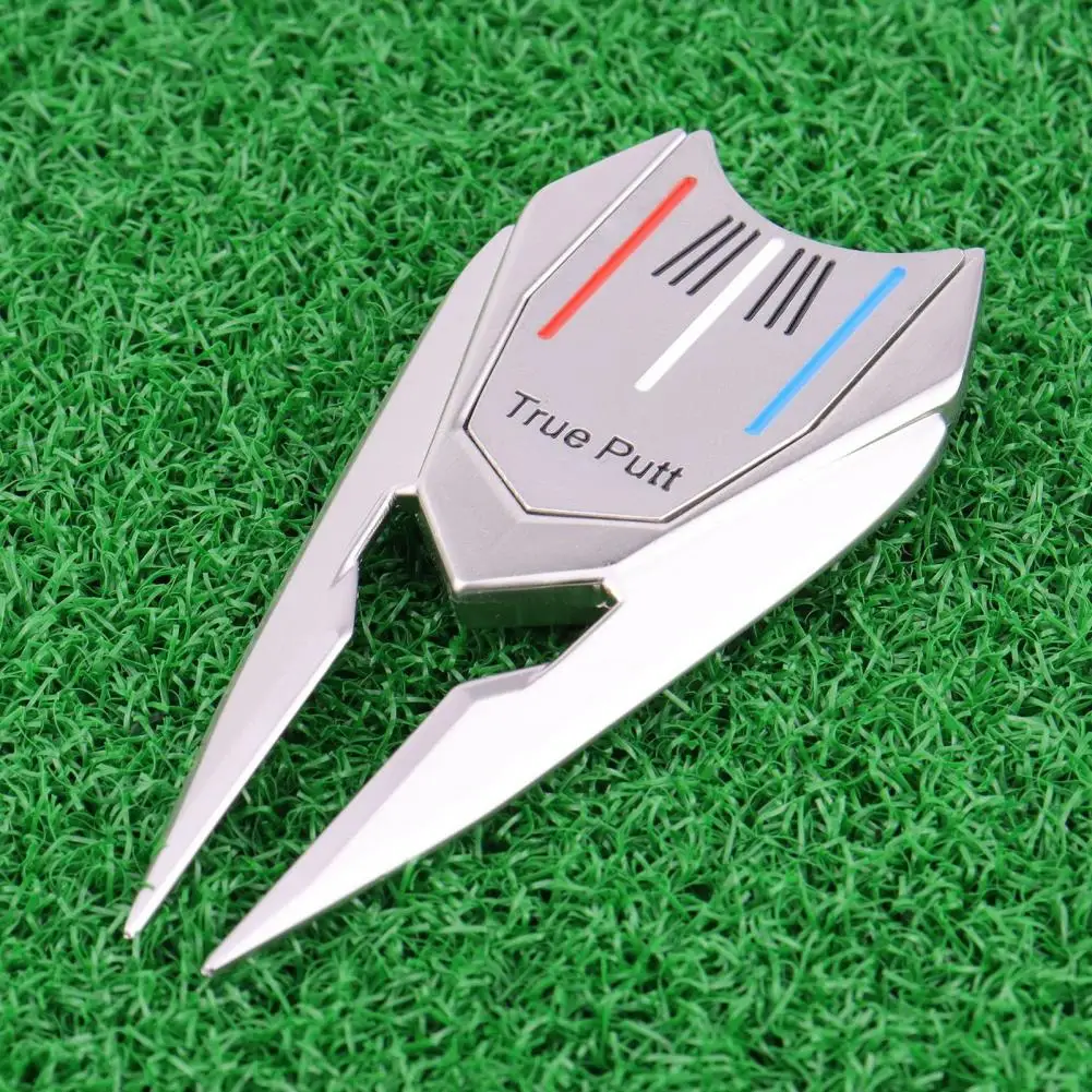 Magnetic Mini Golf Divot Fork Repairing Tool True Putt Marker Golf Putting Green Fork Ball With Golf Marker Golfs Acessories