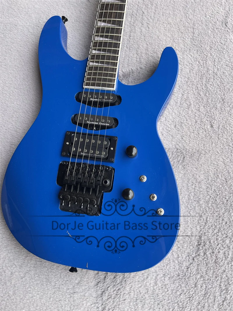 Blue Electric Guitar Jack Guitar Maple Set In Mahogany Body Tremolo Bridge SSH PIckups Mini Switch