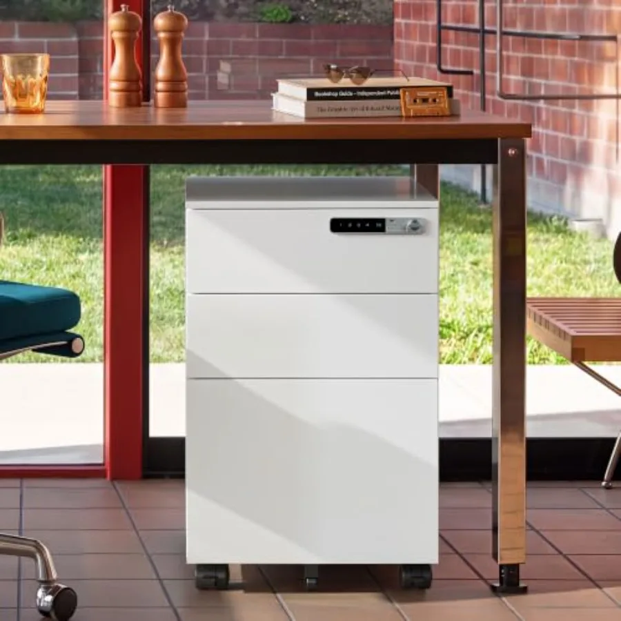 3 Drawer File Cabinet with Combination Lock, Fully Assembled