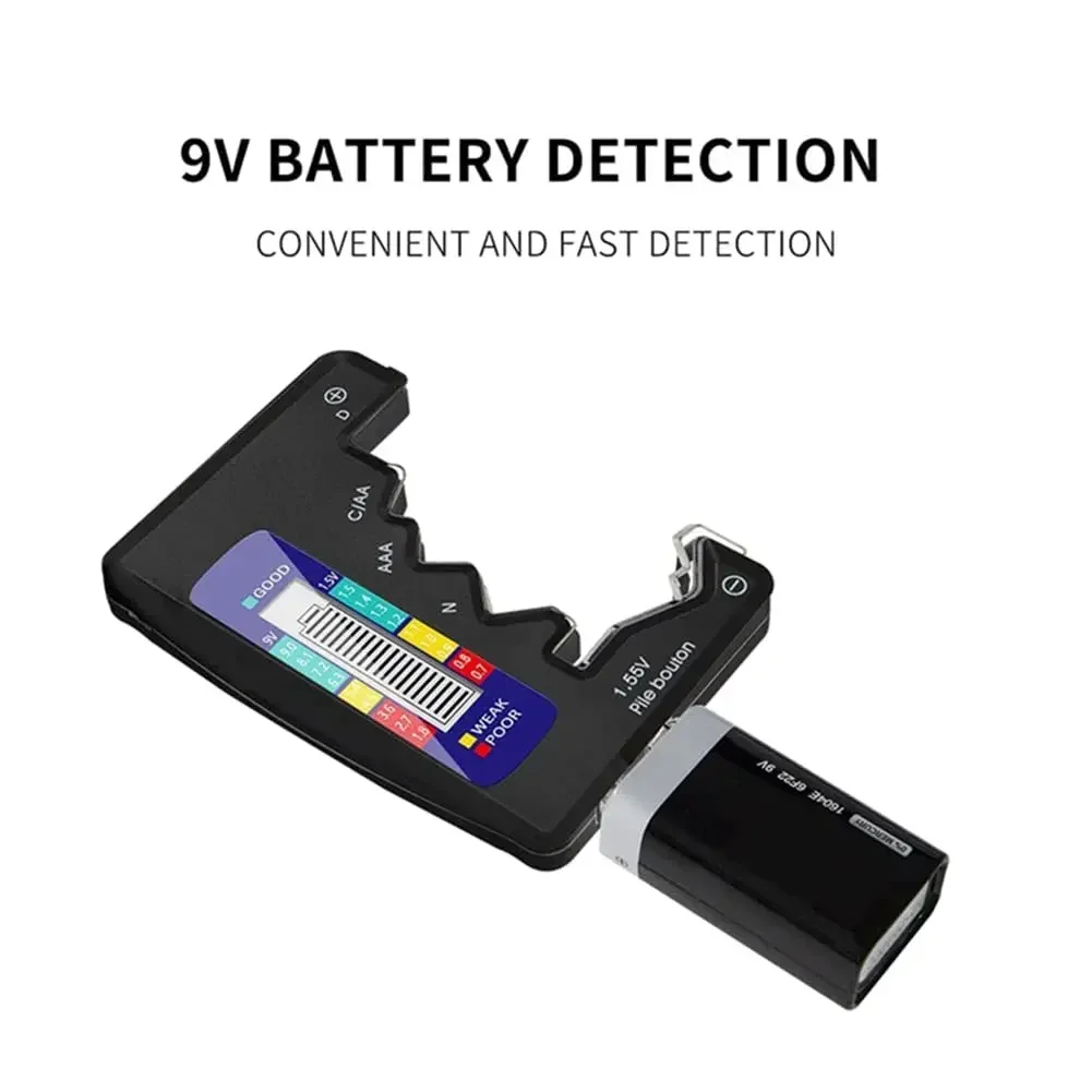 BT-886 Schwarze tragbare Batteriekapazitätsanzeige, kompakte Größe, Lithium-Batterie-Pegeltester, Digitalanzeige, Batteriespannungsmesser