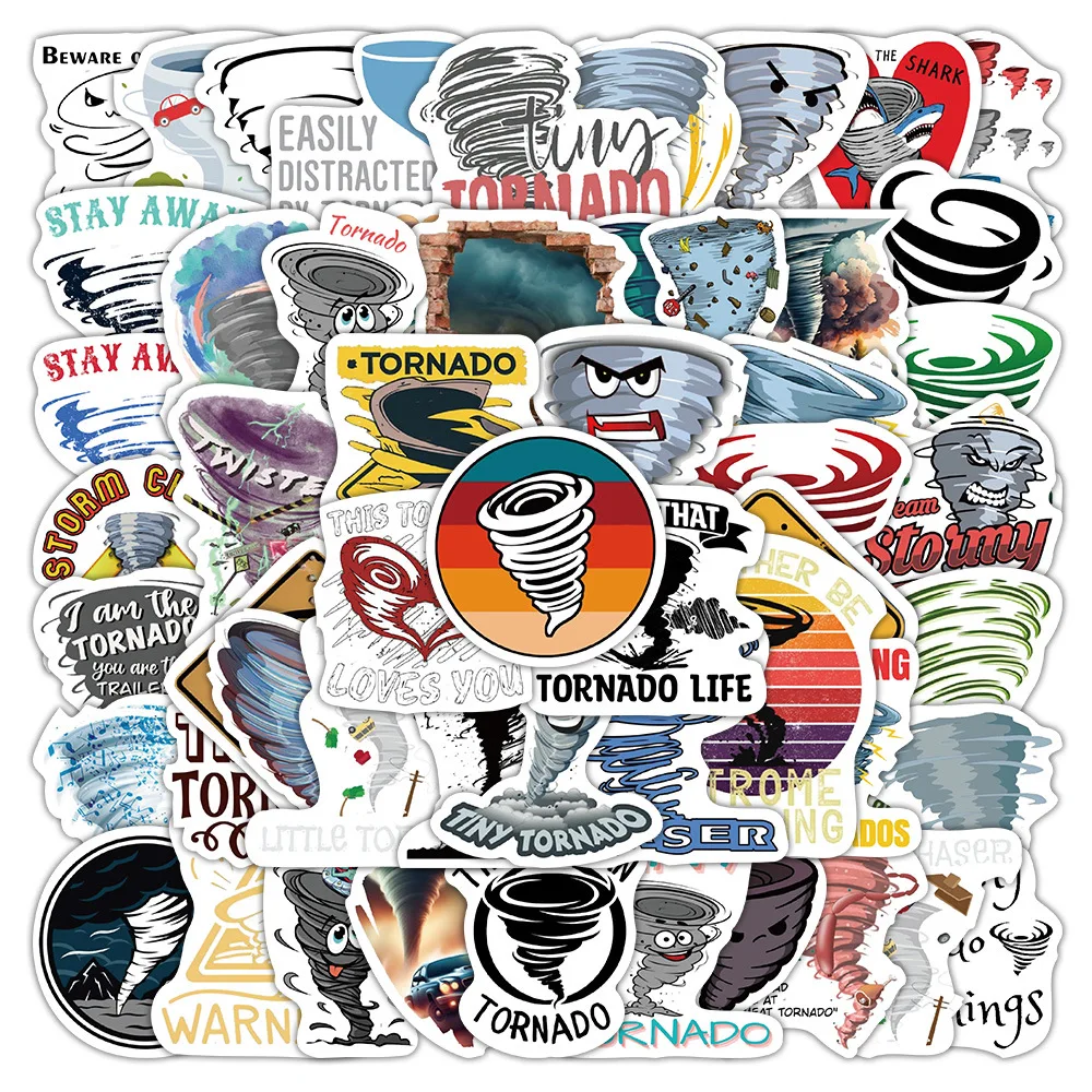 

10/60PCS Fun Cool Tonado Stickers Cartoon Cute Graffiti Decal Kids Toy Personal Decoration DIY Skateboard Luggage Phone Case