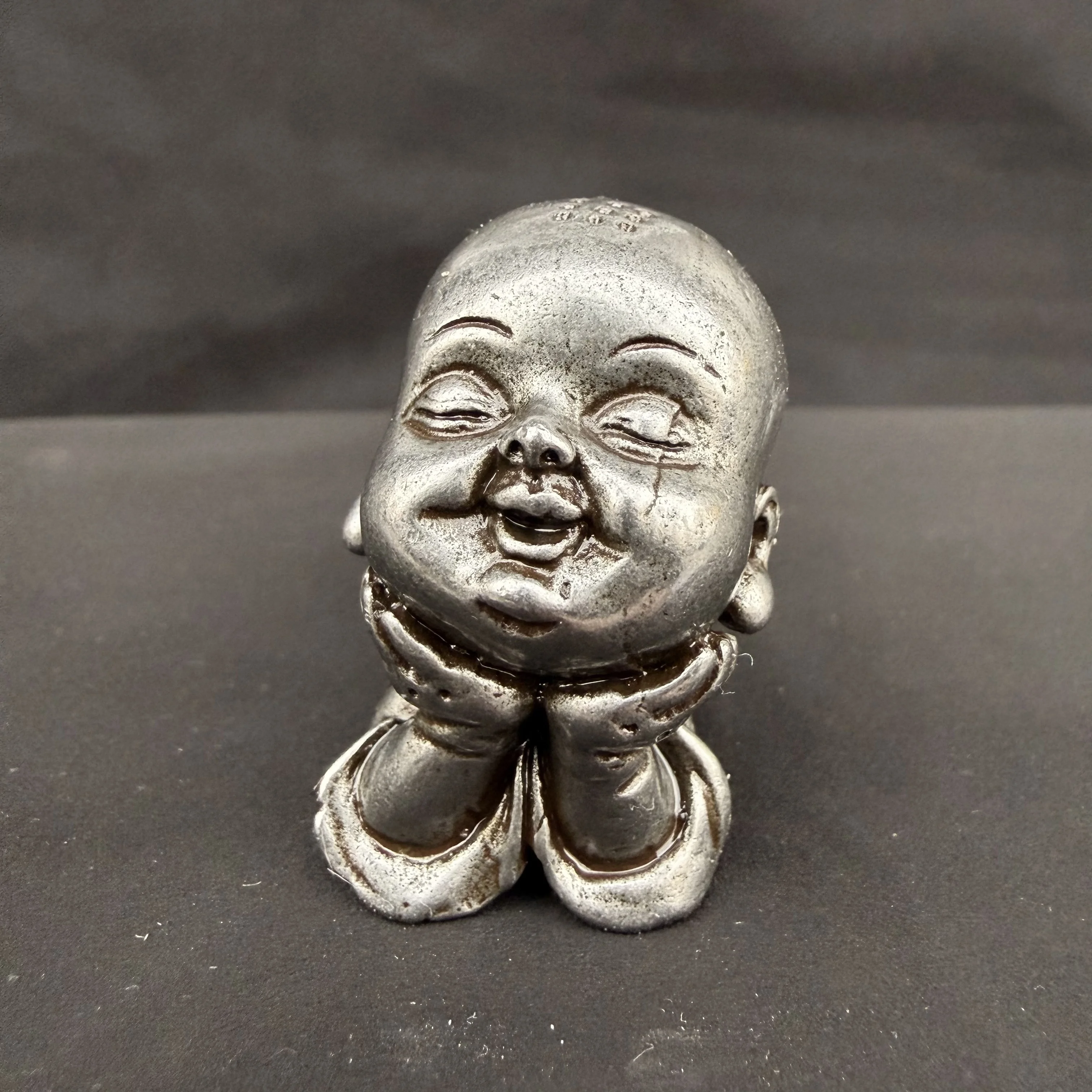 White bronze novice monk ornaments desktop decoration