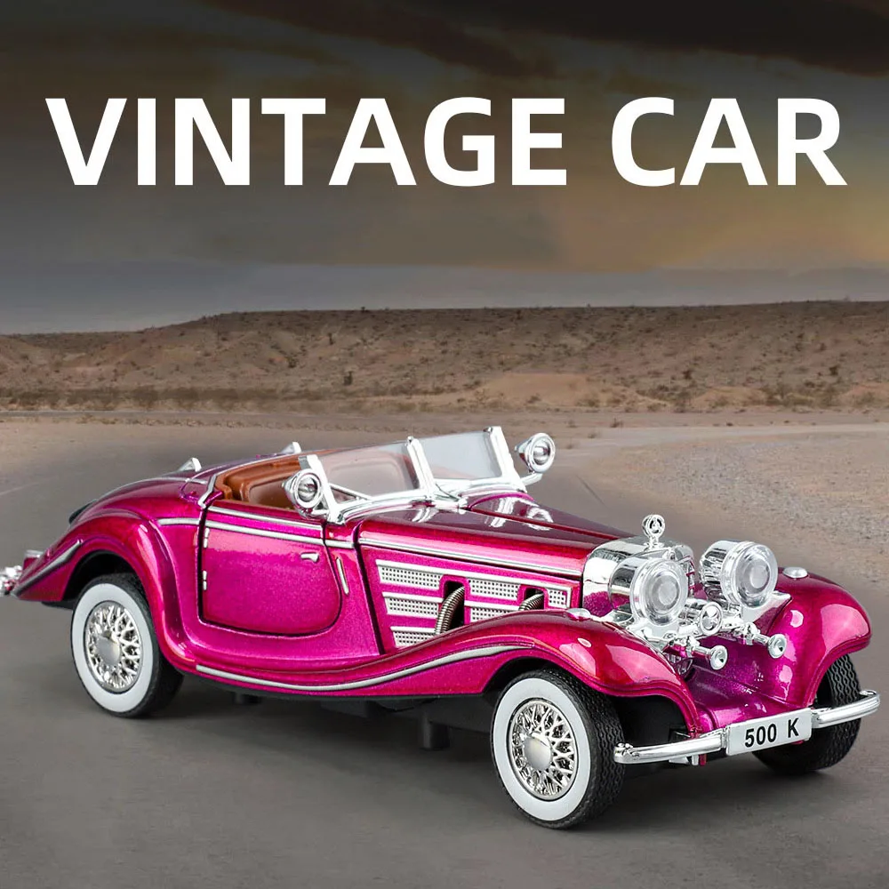 Maßstab 1:32 Legierung 500K 300SL Autos Spielzeug Diecast Modelle mit Zurückziehen Licht Musik Miniatur Oldtimer Kinder Kindertagsgeschenke