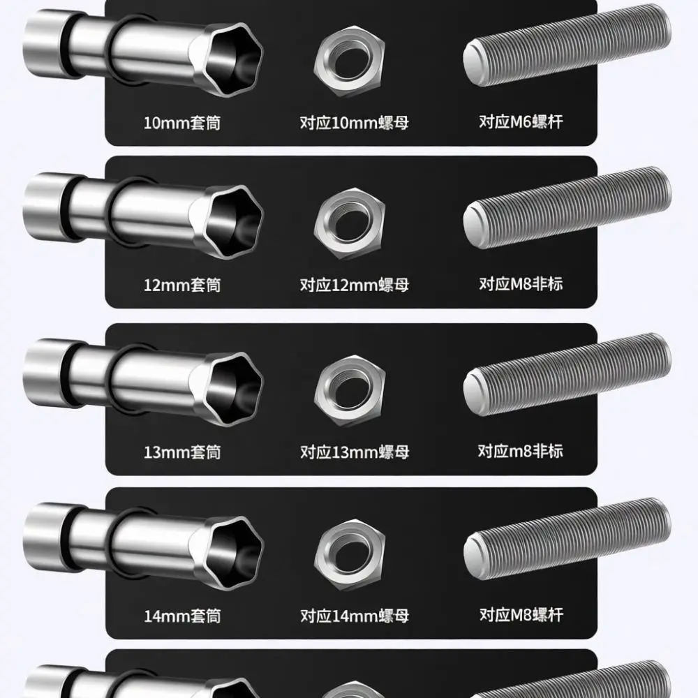 14mm Deep Hollow Socket Tool For Suspended Ceilings Rod Leveling Fastening Manual Wrench Steel Construction Accessory