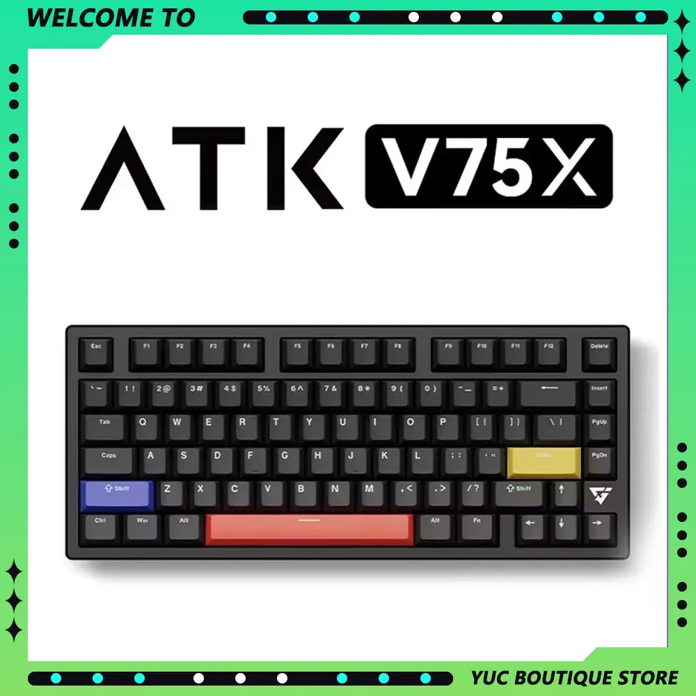 Atk Vxe V75x Wireless Bluetooth Mechanical Keyboards 2.4g Wired Tri Mode 1ms Low Latency Gasket Hot Swappable Gamer Accessories