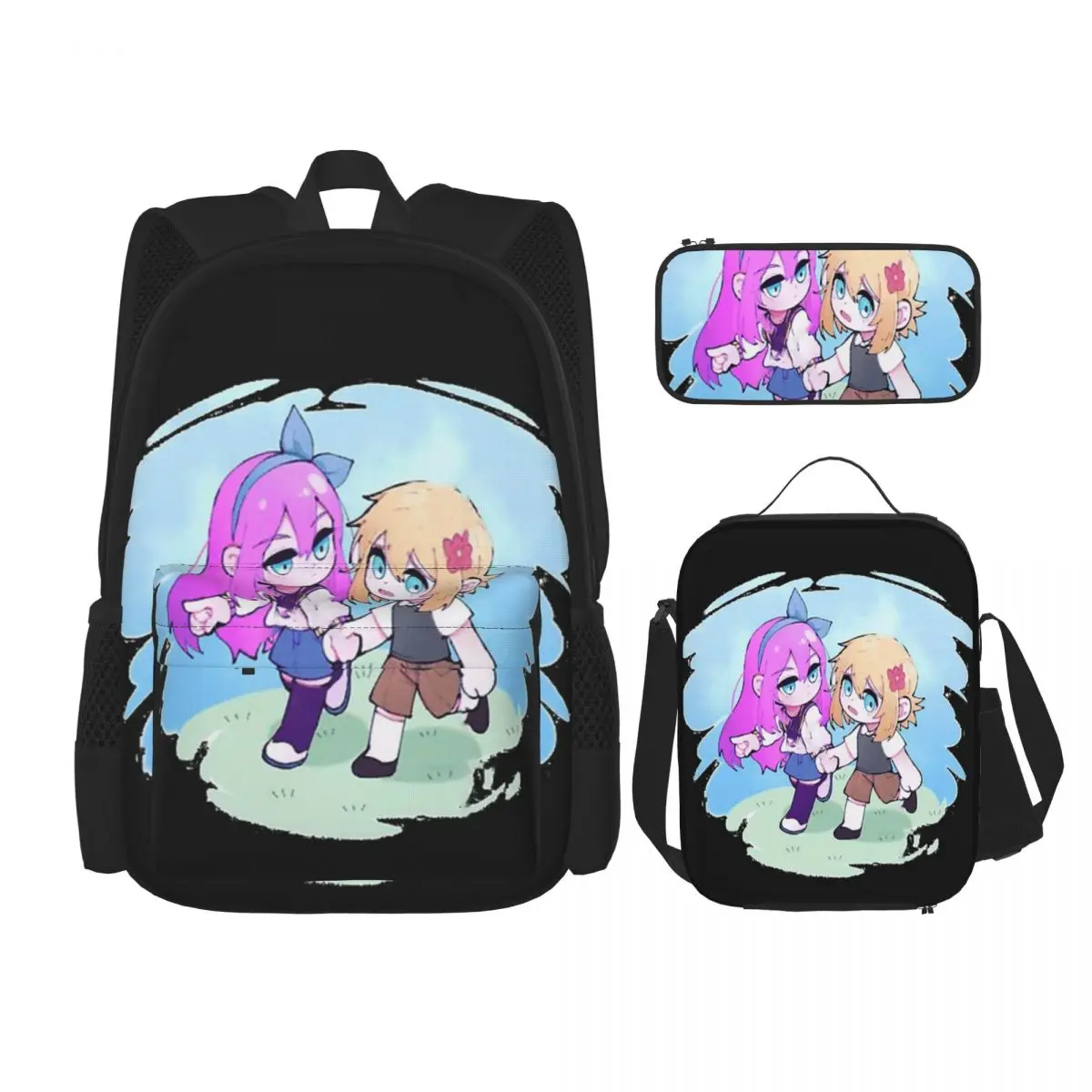 

Omori Game Basil Mari Kel Aubrey Backpacks Bookbag Children School Bags Cartoon Kids Rucksack Lunch Bag Pen Bag Three-Piece Set