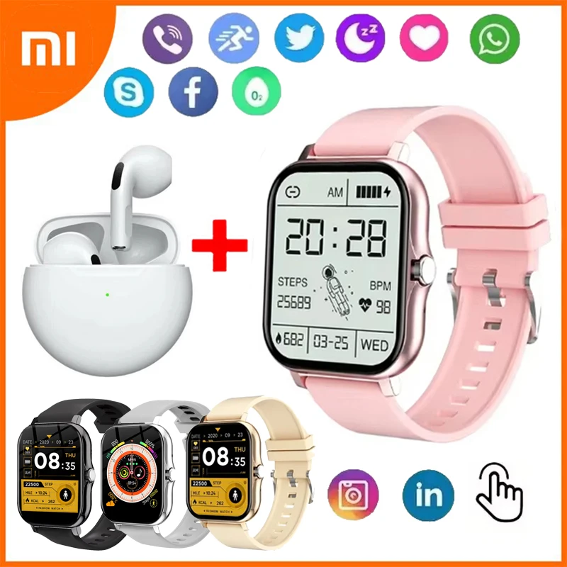 Xiaomi Smart Watch Women Men Lady Gift Sport Fitness Watches Heart Rate Monitor Waterproof Smartwatch For Phones Android IOS