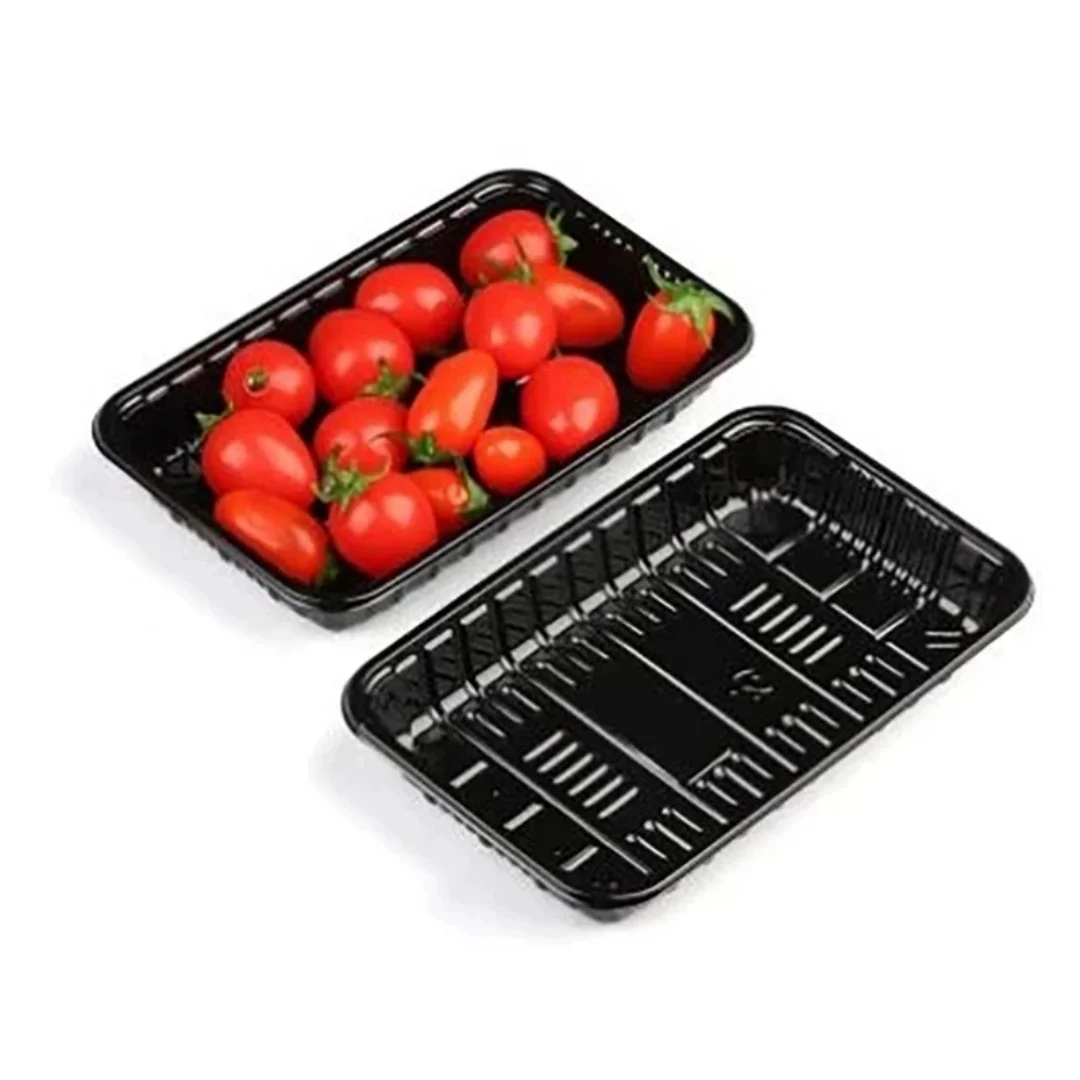 

50PCS Disposable Transparent Fresh Fruit And Vegetable Trays,Vegetable Fruit And Meat Packaging Boxes,Plastic Food Trays