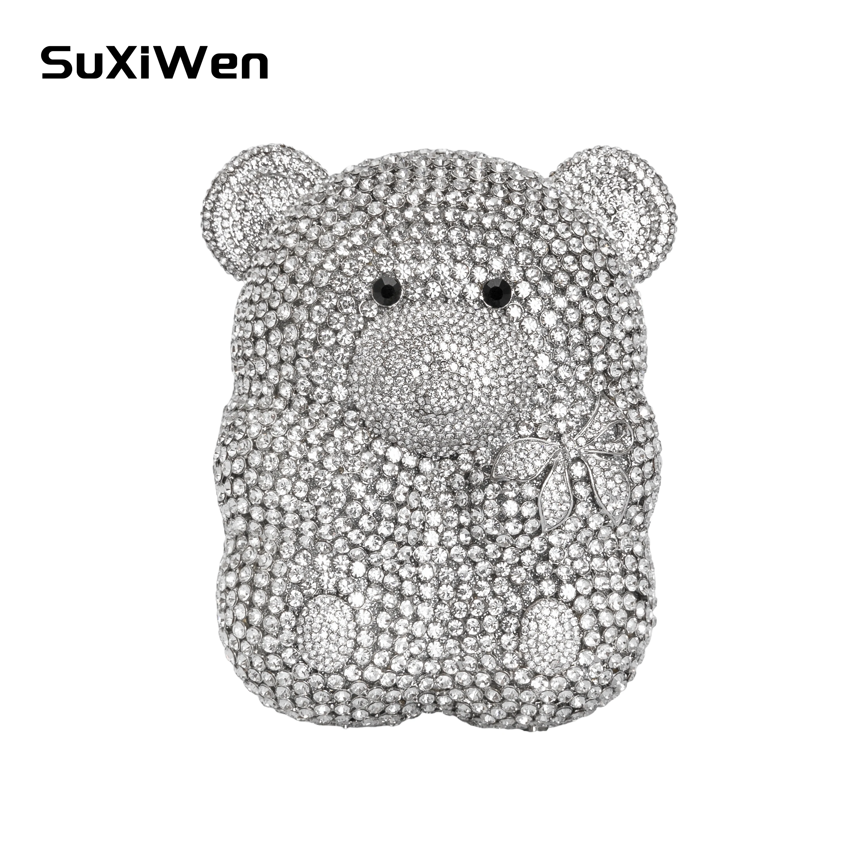 

Luxury Cute Teddy Clutch Women Bear Evening Bags and Clutches Party Dinner Cocktail Animal Rhinestone Bag