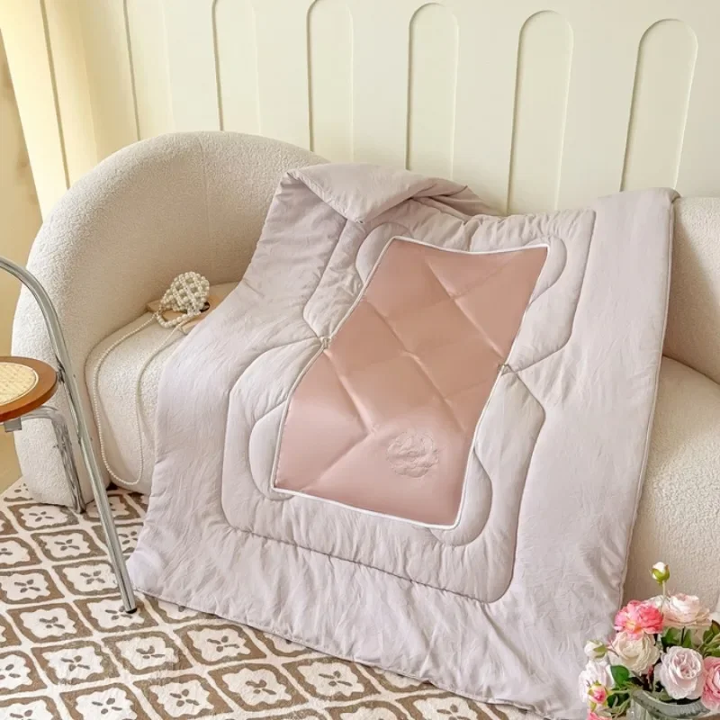 New Solid Color Throw Pillow Quilt Dual-Purpose Car Folding Pillow Nap Blanket Two-In-One Air Conditioner Quilt