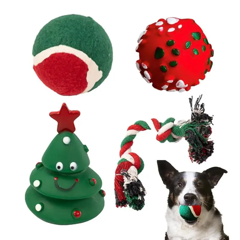 Dog Teething Toys Dog Grinding Teeth Toy Rubber Dog Training Toys Christmas Themed Harmless Grinding Toy Interactive Chew Toy