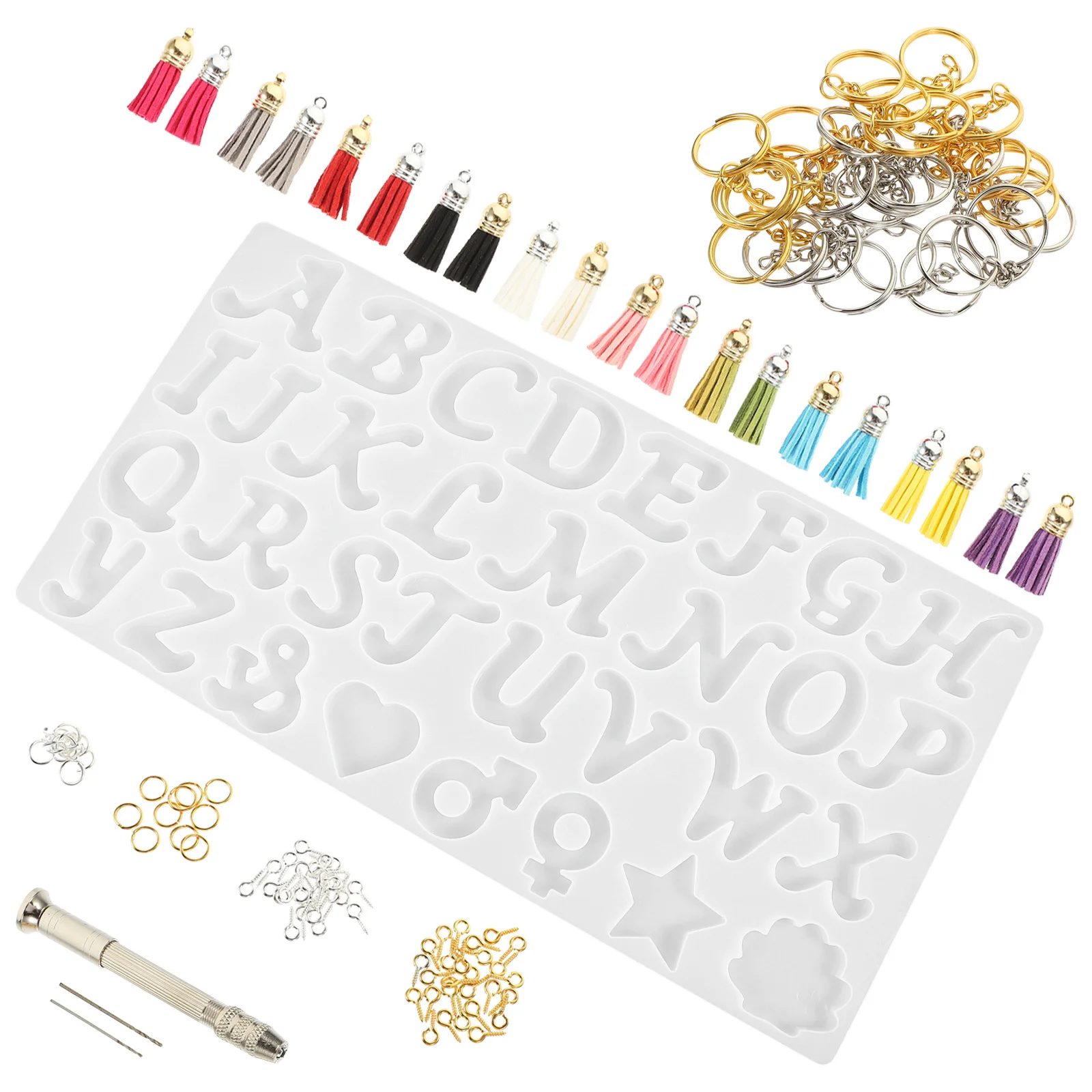 1 مجموعة 1 مجموعة الأبجدية قالب من السيليكون Diy المفاتيح قلادة الحرفية كيت مجوهرات من مادة الراتنج صنع رسائل أقراط إكسسوارات جذابة #2