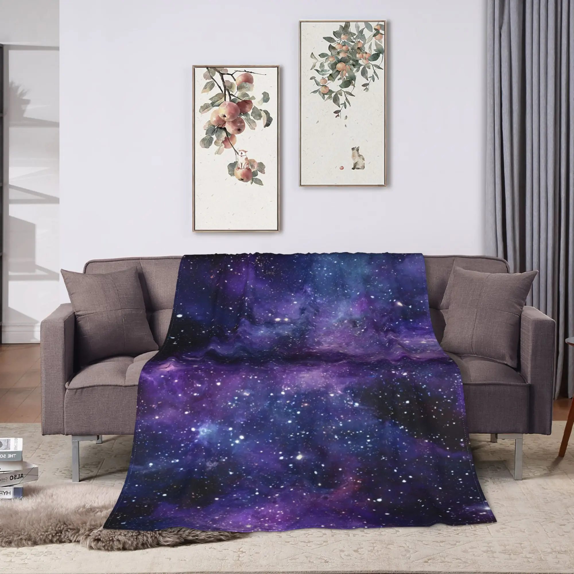 Soft Blanket Travel Office Astrology Zodiac Moon and Stars Bedding Throws Flannel Bedspread For Couch Chair Sofa Bed Cover