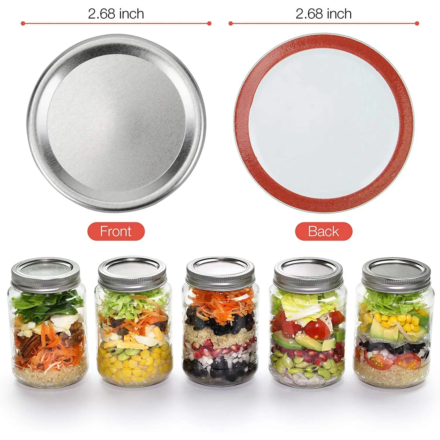 Customer Favorite 24 PCS Mason Jar Lids, Regular Mouth Canning Lids Reusable Split-Type Leak Proof Canning Lids With Silicone Se