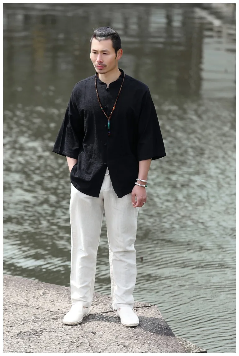 ensemble-d'ete-en-coton-et-lin-pour-hommes-ample-grande-taille-hanfu-ensemble-deux-pieces-ceremonie-du-the-bouddhiste-vetements-decontractes-couleur-pure-design-fendu