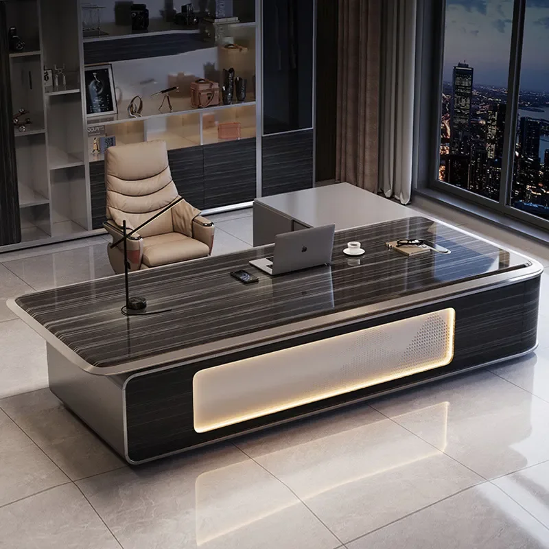 Modern Light Luxury Executive Desk  Grade Painted Wood Office Table Simple President Workstation