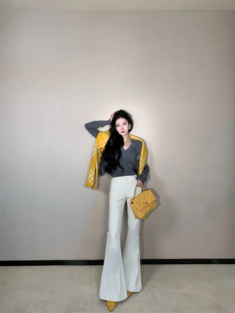 

Original Knitted Sweater Vest Set Casual Sle for Women Autumn Spring Winter Season Universal Knitted Clothes by PITAO