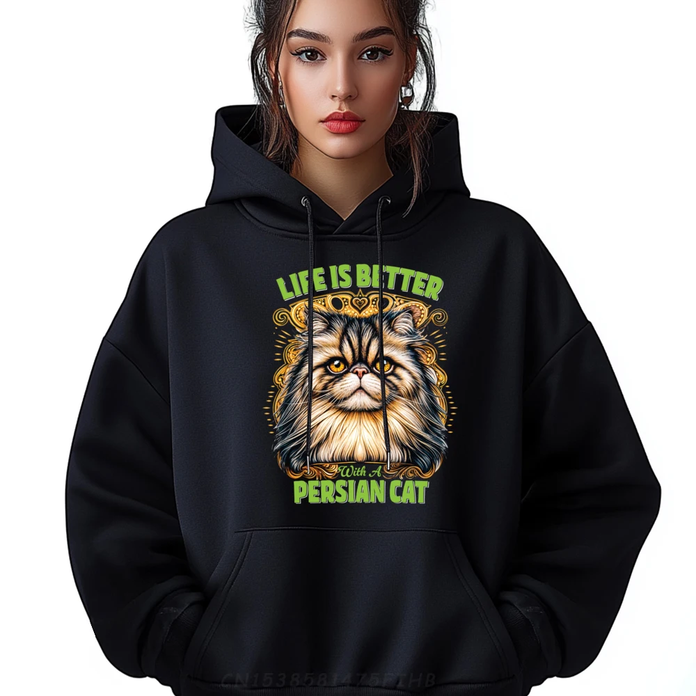 

Persian Cat Lover Life Is Better With A Persian Cat 3d Printed Pullover Hoodies New Year Christmas Sweater