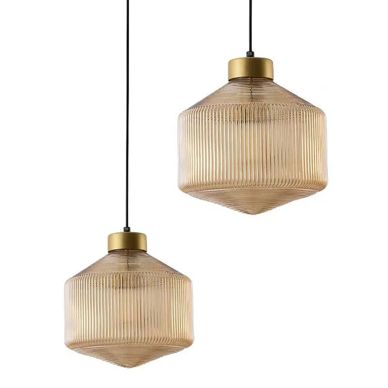 

Nordic glass restaurant chandelier disc retro industrial style simple creative personalized restaurant light