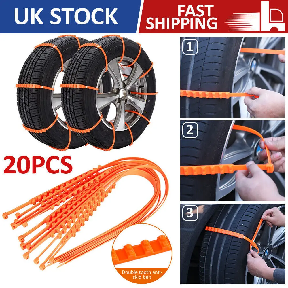 20X Anti-Skid Mud Ice Snow Chains Winter Safety Car SUV Truck Tire Tyre Hot