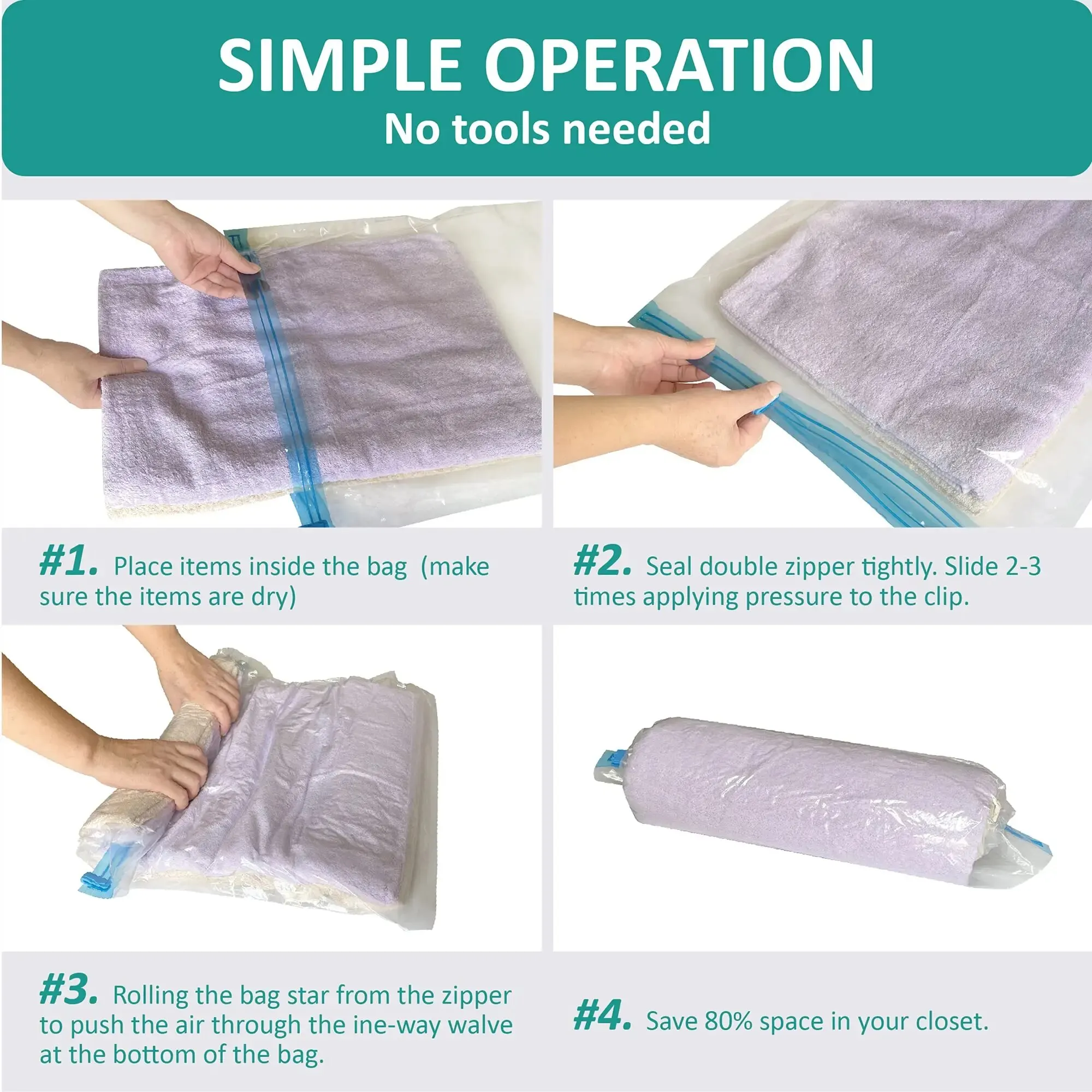 Roll-up travel storage bags, space saver luggage organizers for clothes, cruise trips & home packing essentials 2