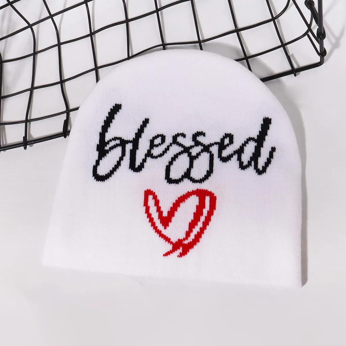 Green Love heart Blessed Beanie Pompom Men's Girls' Beanies Girl Women Beauty Hats Couple Bonnet Kpop  Knited Hoods Lady Hats