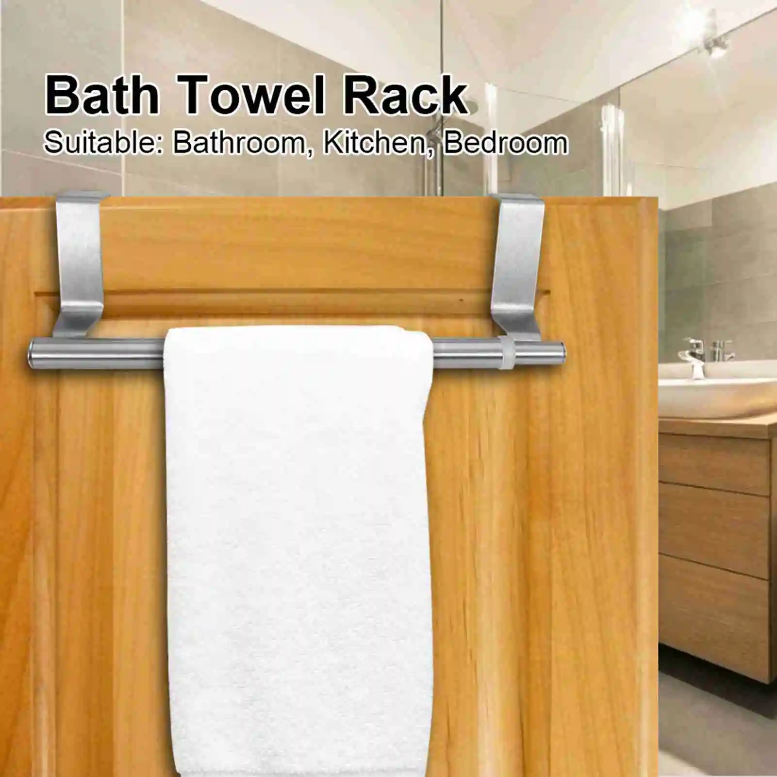 Stainless Steel Retractable Towel Rack Wall Mounted Bathroom Towel Bar No Drill Extendable Bath Towel Holder Shelf